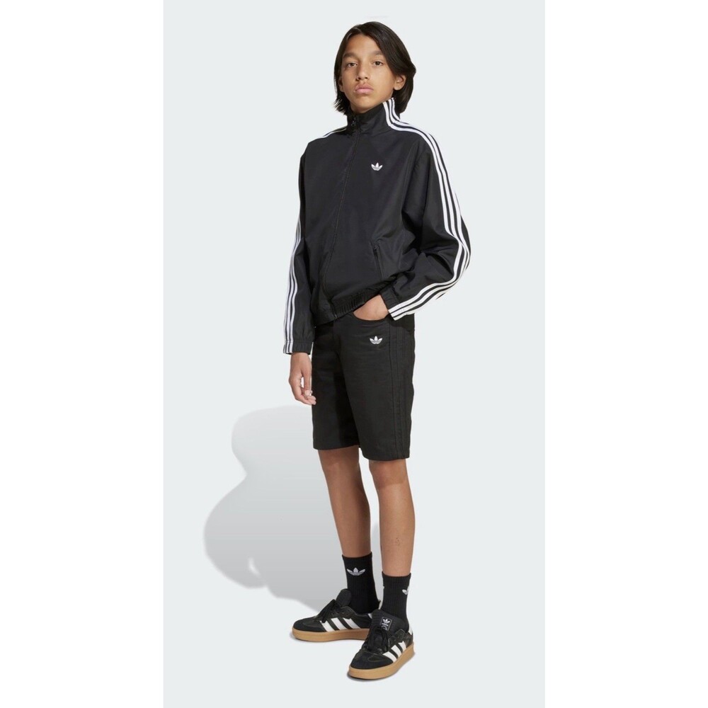 Adidas Kids Twill Shorts Black Trefoil Logo Size XS Youth / Girls JX3887